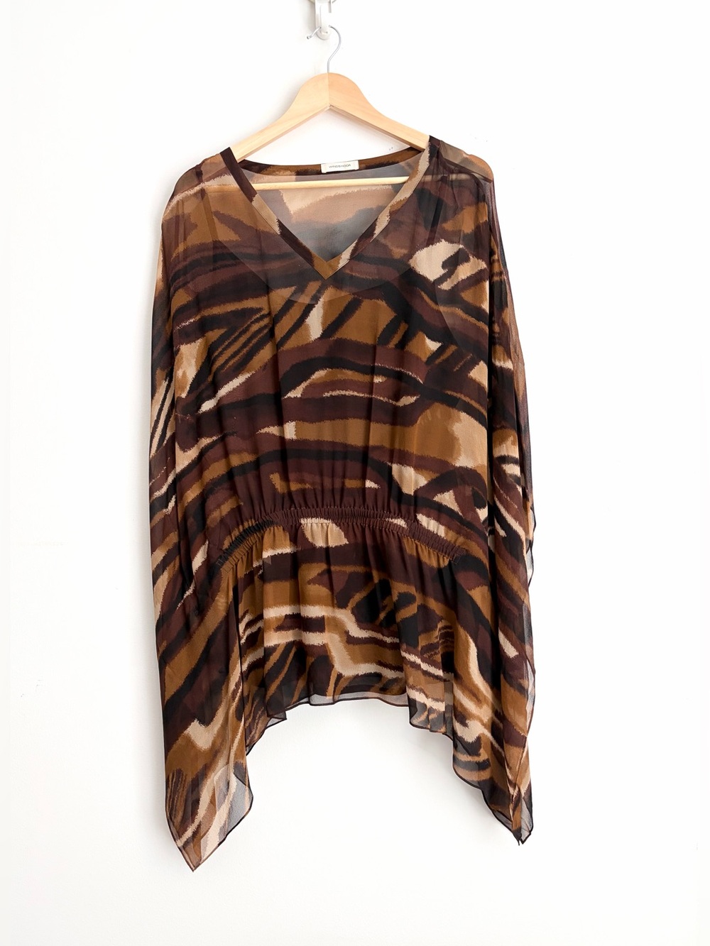 Windsmoor 100% Silk Safari Animal Print Kaftan Tunic Size 18